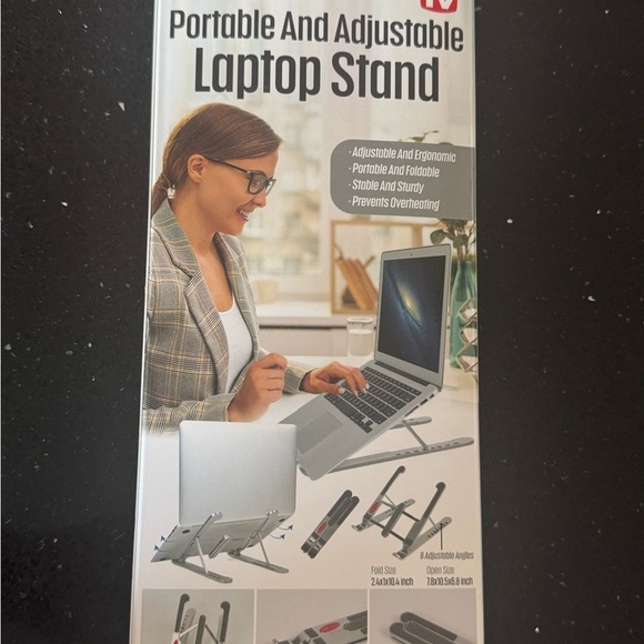Portable Adjustable Laptop Stand - Silver New (Never open) - Picture 4 of 5